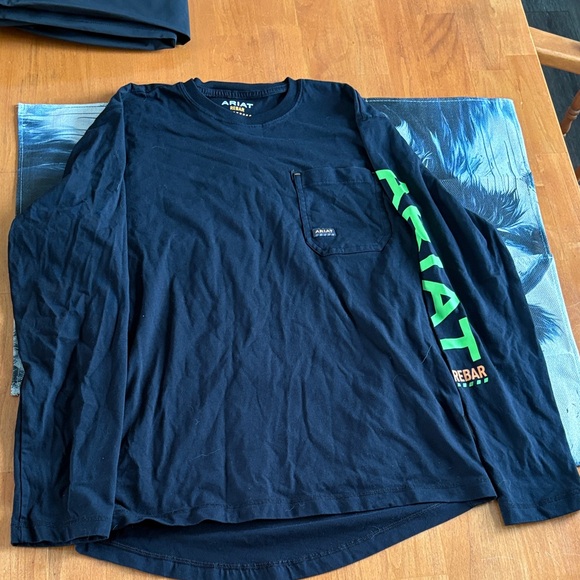 Ariat Other - Ariat Men's Navy Long Sleeve Tee with Green Accents